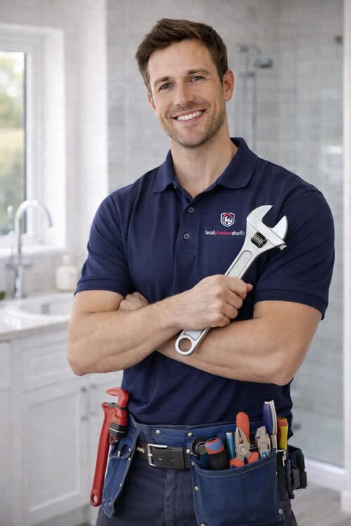 Emergency plumber engineer in uniform